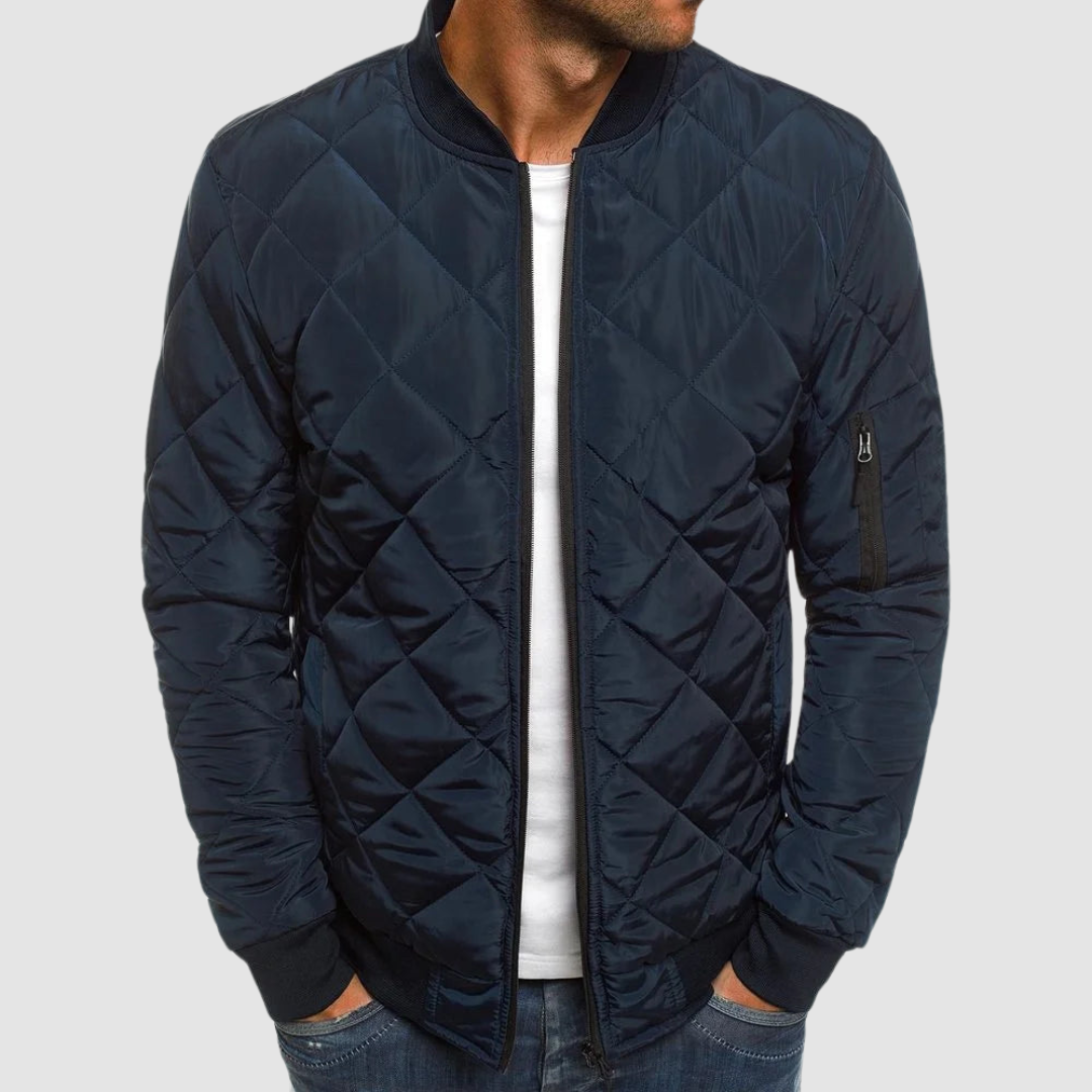 Women's Breathable Puffer Jacket for Autumn in Navy