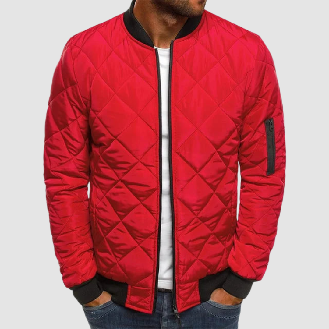 Women's Breathable Puffer Jacket for Autumn in Red