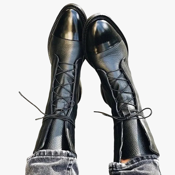 Women's Brown Boots with Lace-Up Ankle Design