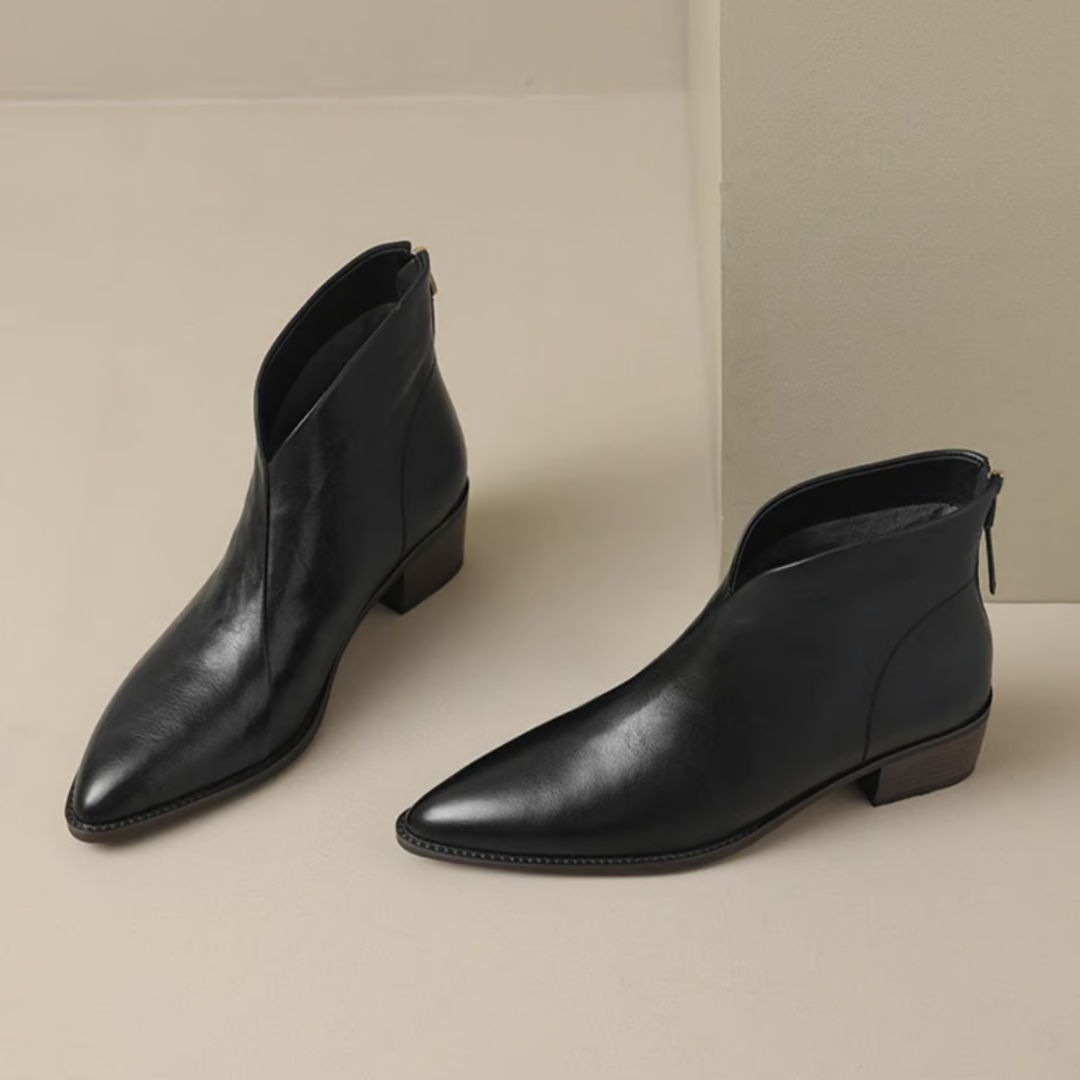 Women's Brown Boots with Low Heel