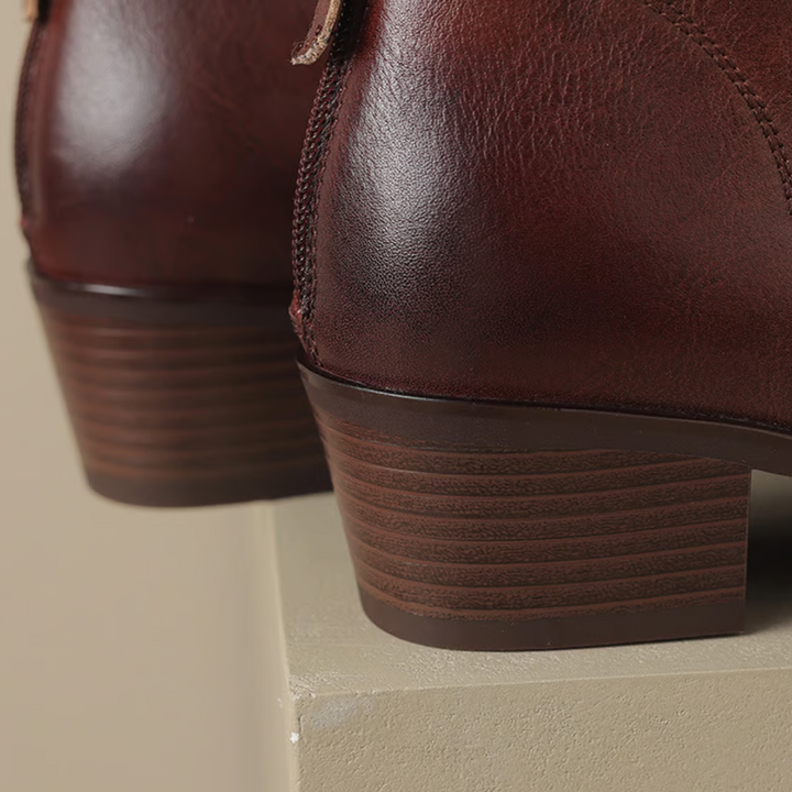 Women's Brown Boots with Low Heel (10)