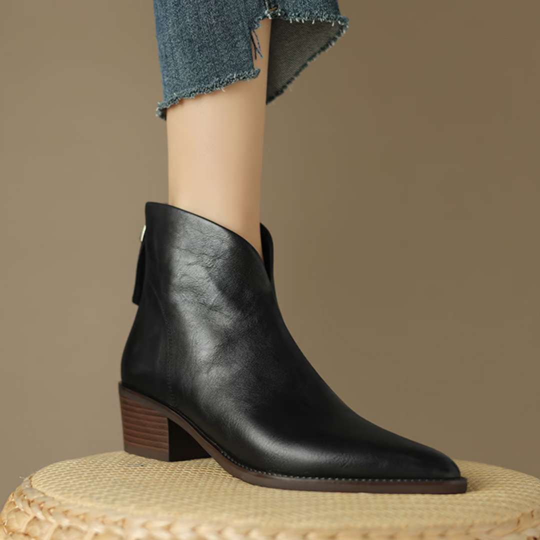 Women's Brown Boots with Low Heel (8)