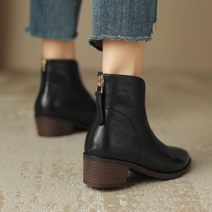 Women's Brown Boots with Low Heel (9)