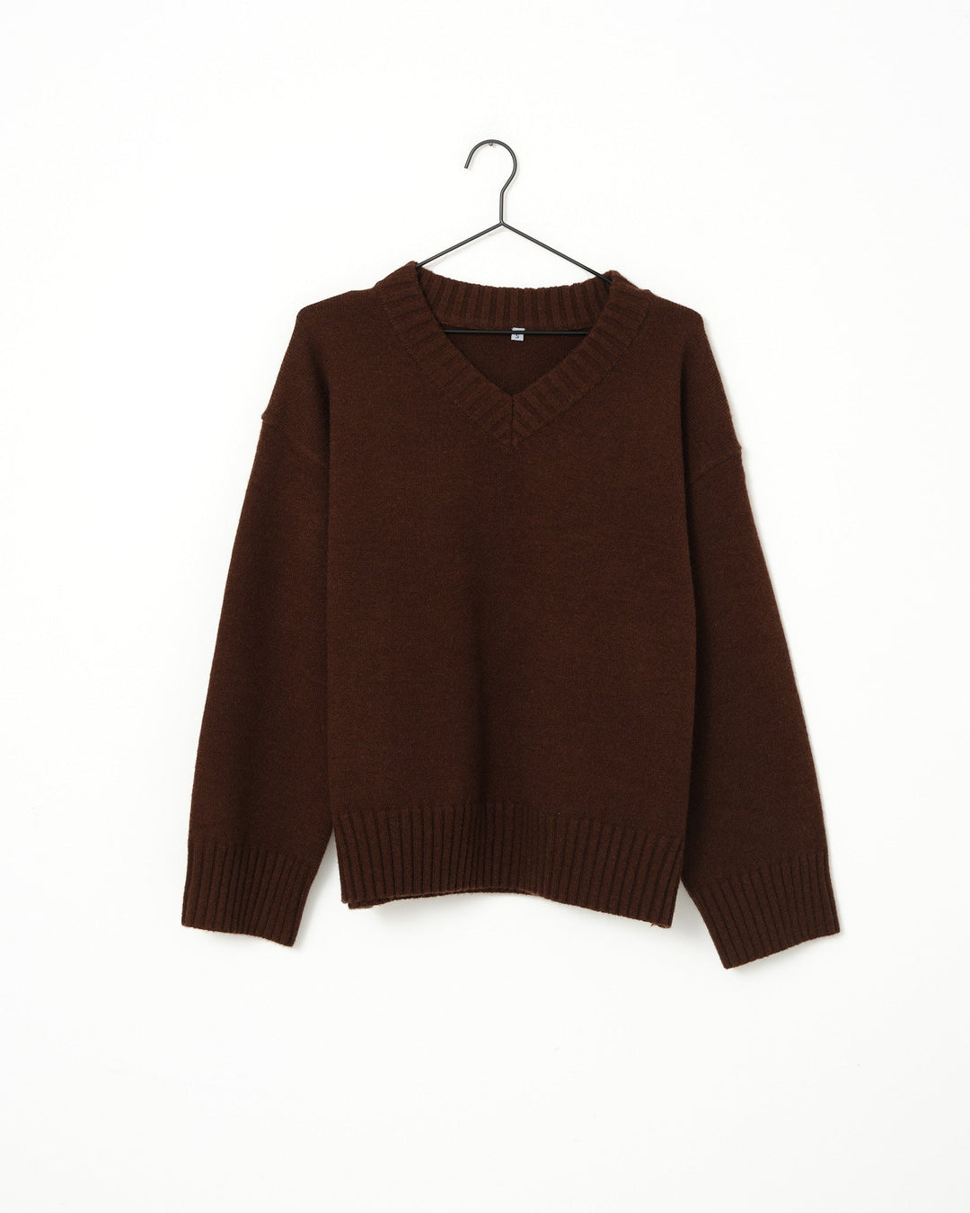 Women's Brown Jumper Dress with V-Neck for Autumn in Brown 6