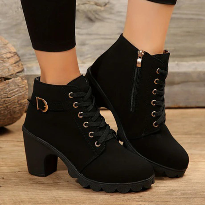 Women's Brown Knee High Boots in Black 1