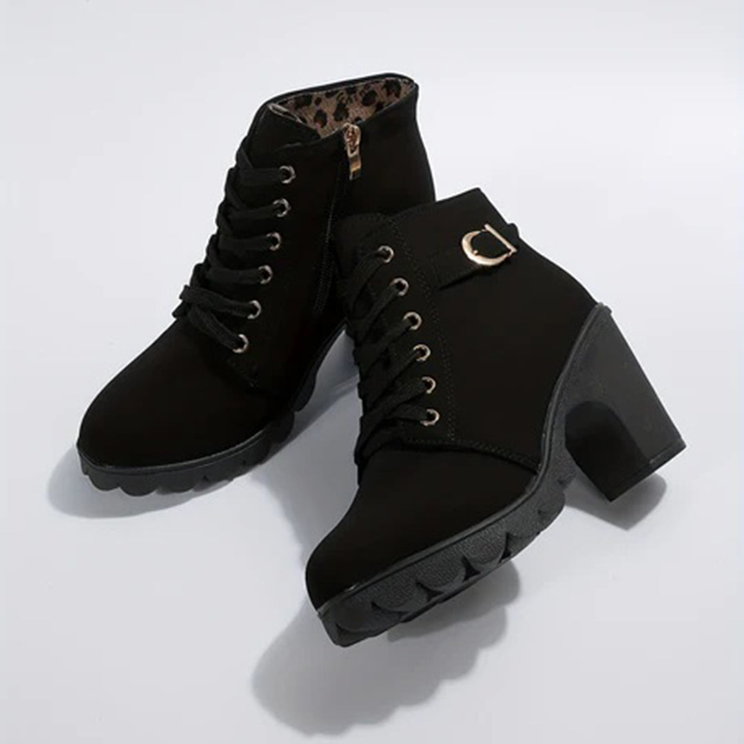 Women's Brown Knee High Boots in Black 4