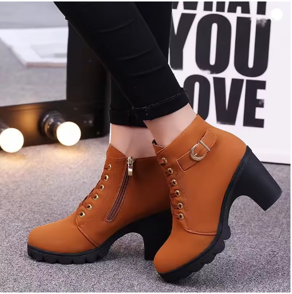 Women's Brown Knee High Boots in Brown
