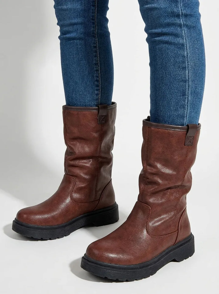 Women's Brown Knee High Boots for Autumn (2)