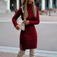 Holly | Women's Cable Knit Jumper Dress for Autumn