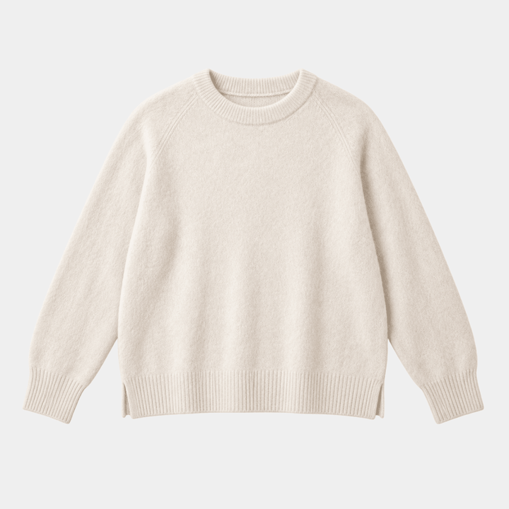 Women's Cable Knit Jumper Dress for Everyday in Cream 3