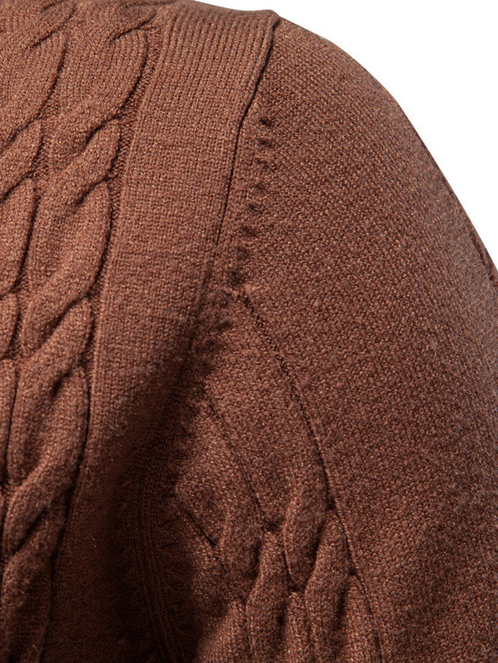 Women's Cable Knit Jumper Dress for Winter Layering (5)