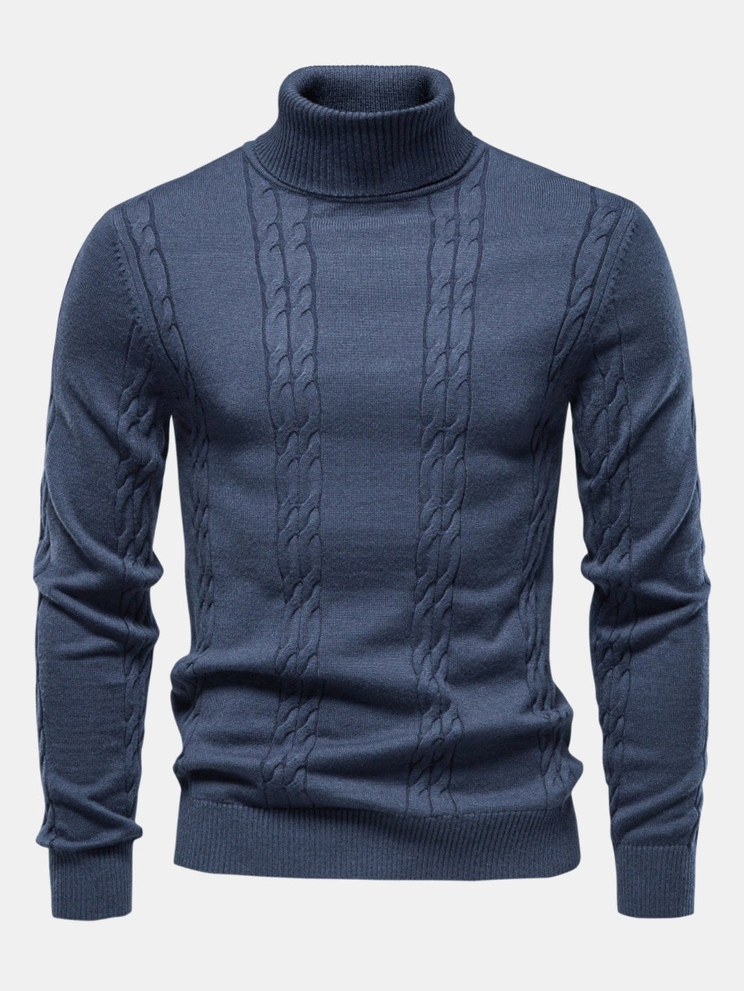 Women's Cable Knit Jumper Dress for Winter Layering in Navy