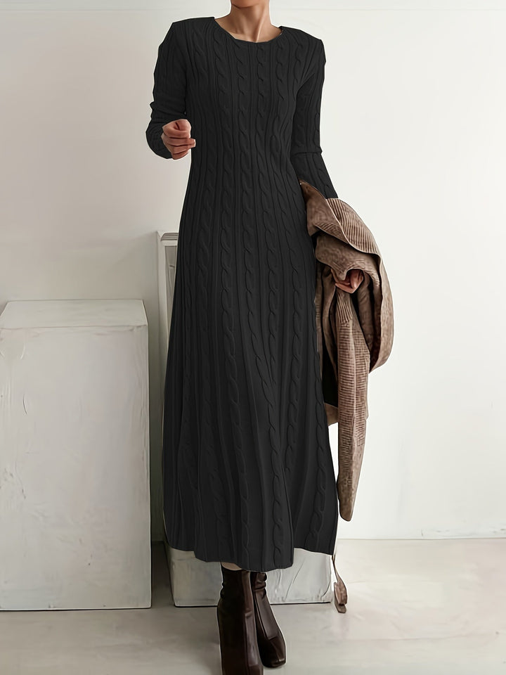 Women's Cable Knit Midi Dress for Everyday Ease (11)