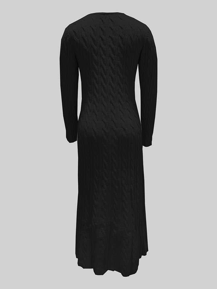 Women's Cable Knit Midi Dress for Everyday Ease (13)