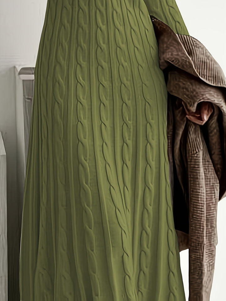Women's Cable Knit Midi Dress for Everyday Ease (16)