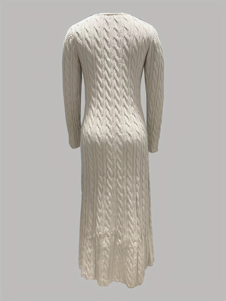 Women's Cable Knit Midi Dress for Everyday Ease (3)