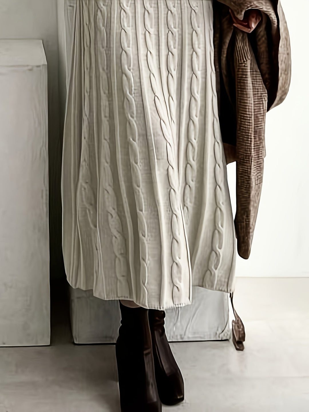 Women's Cable Knit Midi Dress for Everyday Ease (5)