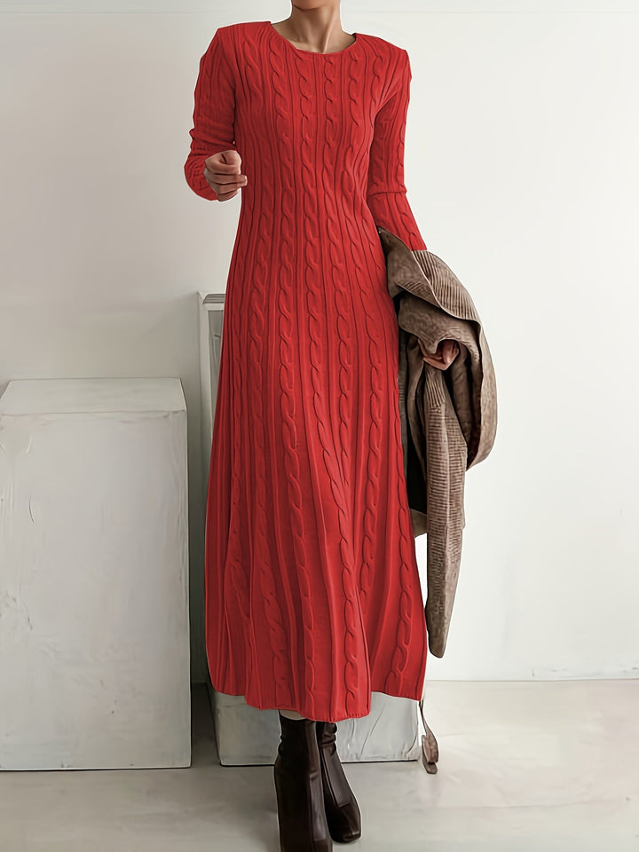 Women's Cable Knit Midi Dress for Everyday Ease (7)
