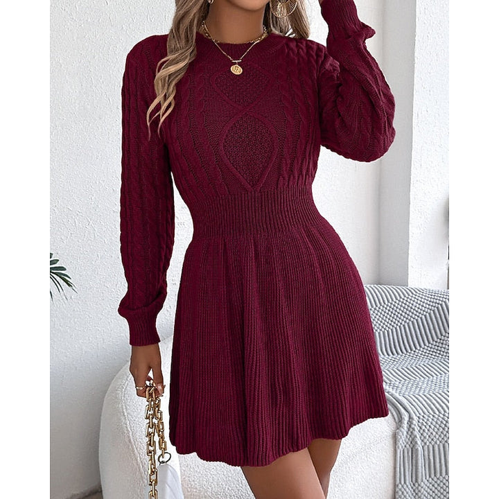 Women's Cable-Knit Midi Dress for Winter (9)
