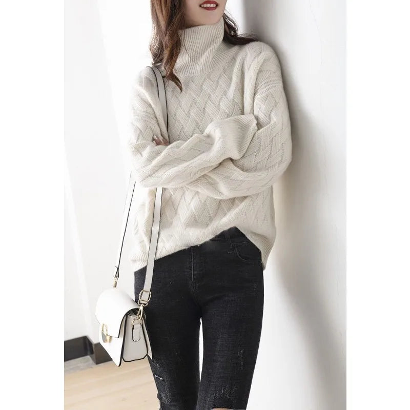 Women's Cashmere Turtleneck Jumper for Autumn (2)
