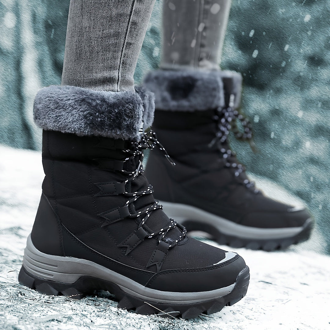 Women's Casual Knee High Boots for Winter in Black