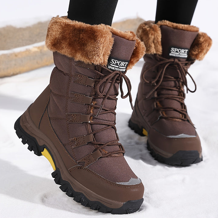 Women's Casual Knee High Boots for Winter in Dark Brown