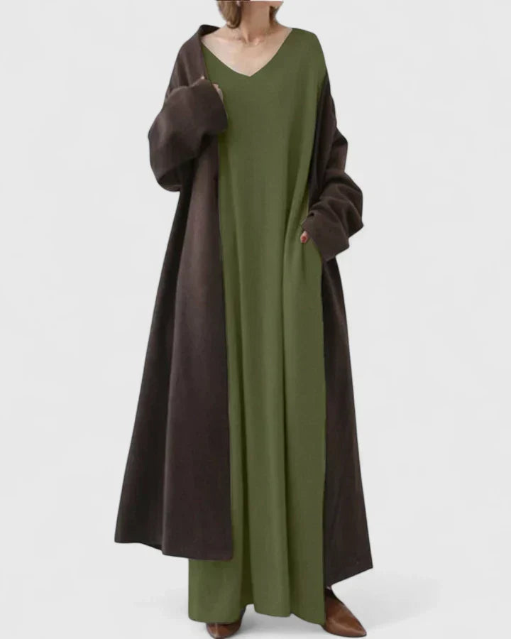 Women's Casual Knitted Dress Oversized Maxi in Grey 2