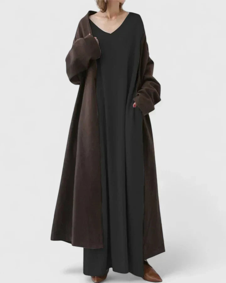 Women's Casual Knitted Dress Oversized Maxi in Grey 4