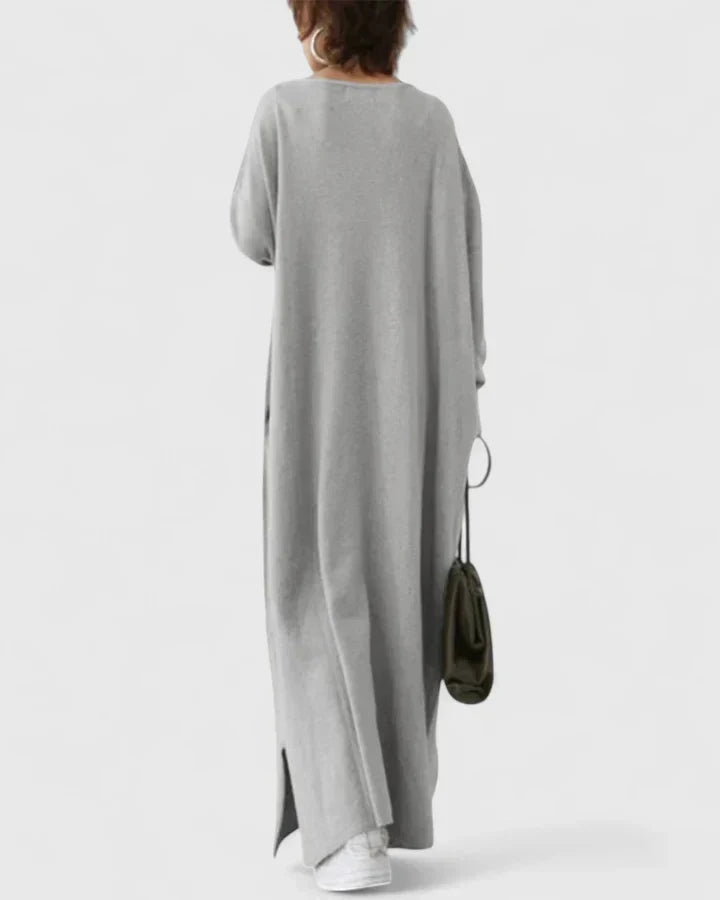 Women's Casual Knitted Dress Oversized Maxi in Grey 5