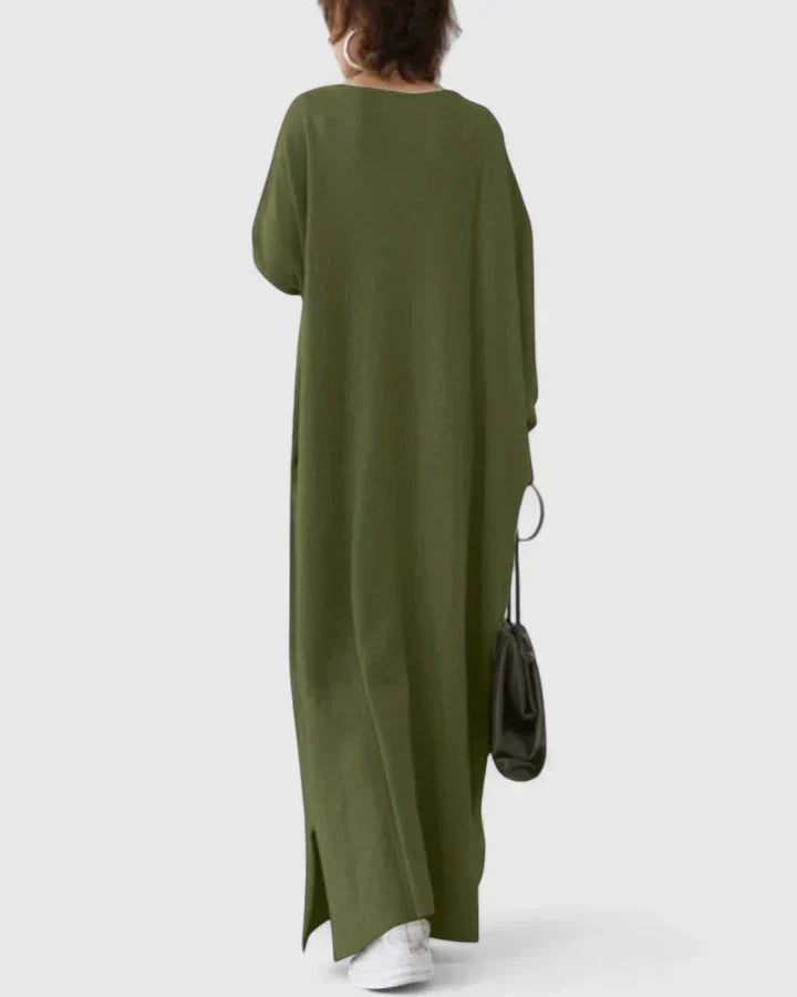 Women's Casual Knitted Dress Oversized Maxi in Grey 6