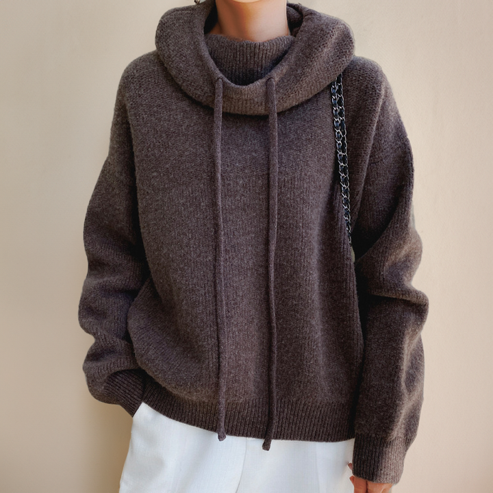 Women's Christmas Jumper in Merino Wool in Brown