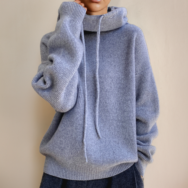 Women's Christmas Jumper in Merino Wool in Grey