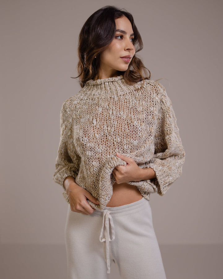 Women's Classic Beige Wool Jumper Dress (6)