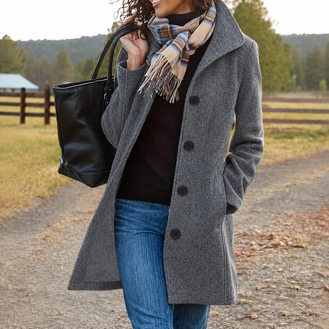 Women's Coat for Autumn with Easy Layering in Grey