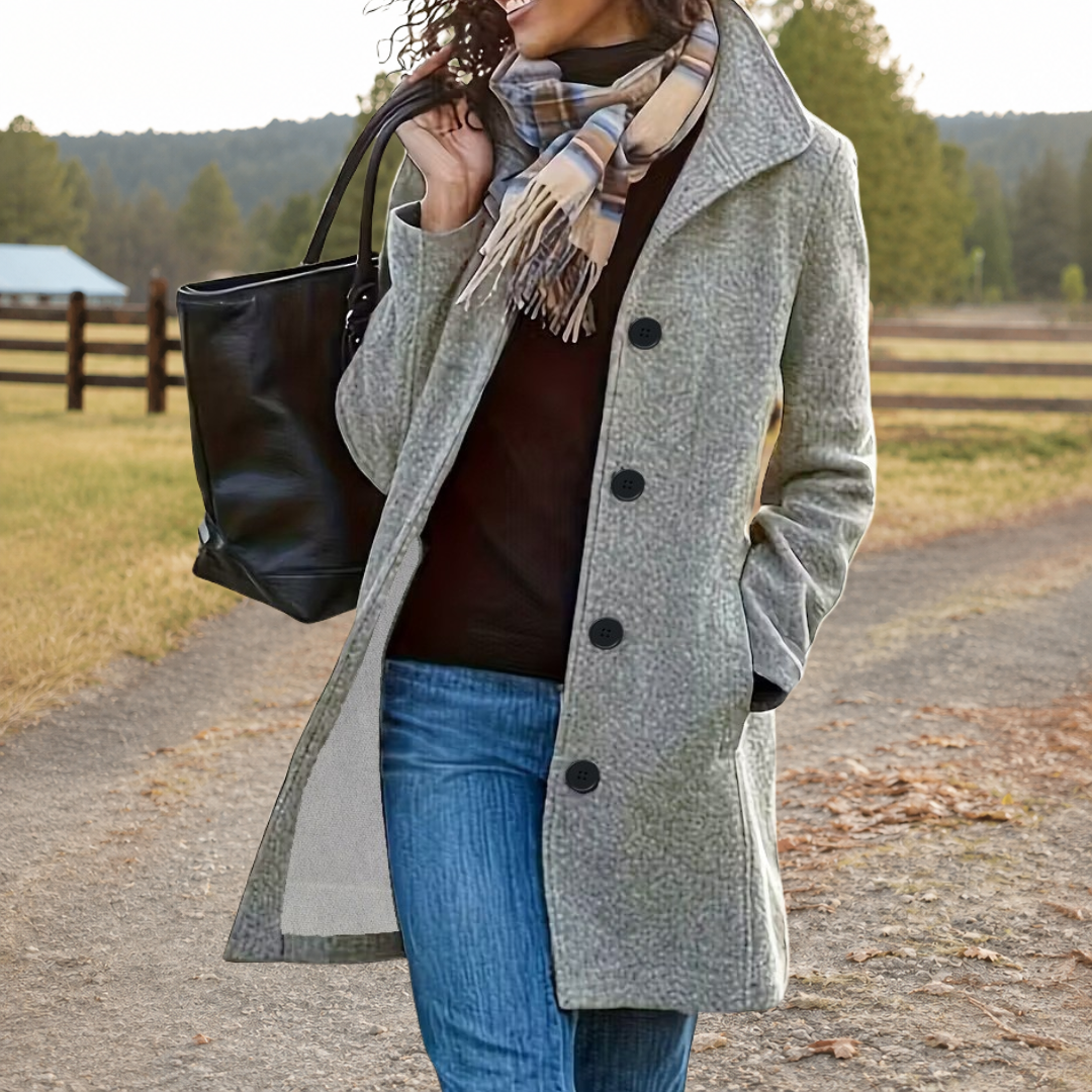 Women's Coat for Autumn with Easy Layering in Light Grey