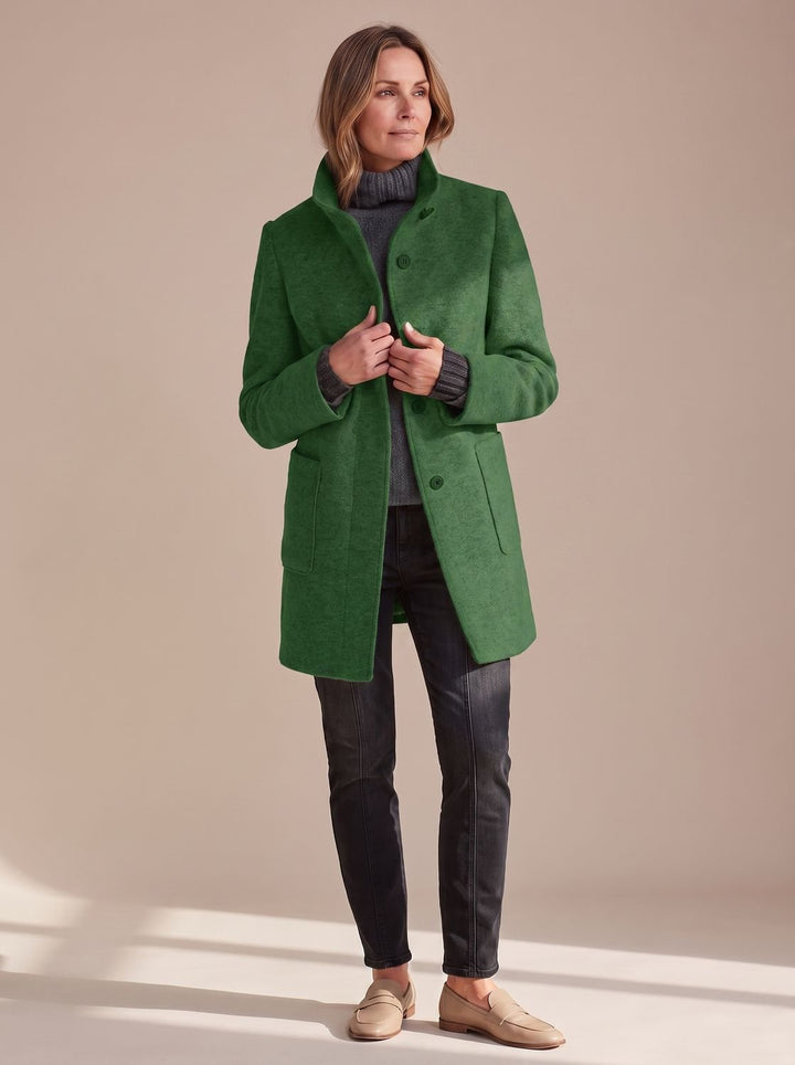 Women's Coat with Tailored Midi Fit in Green