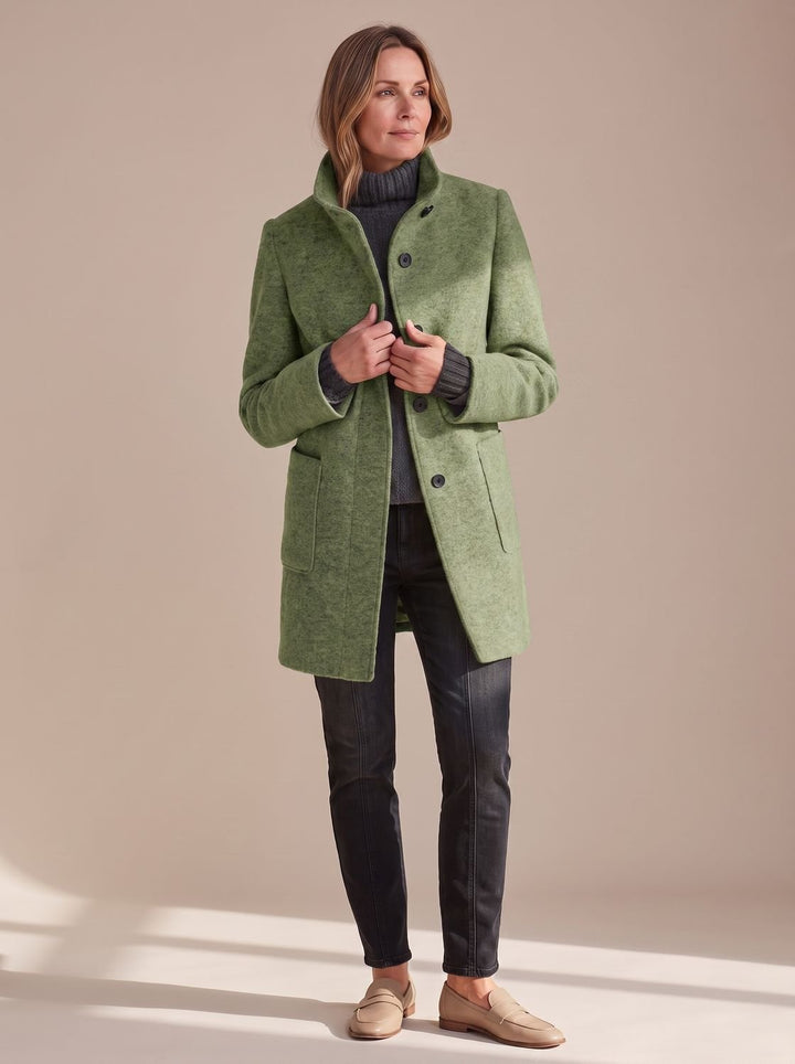 Women's Coat with Tailored Midi Fit in Light Green