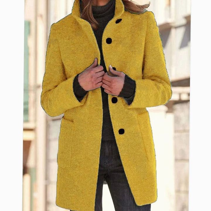 Women's Coat with Tailored Midi Fit in Yellow