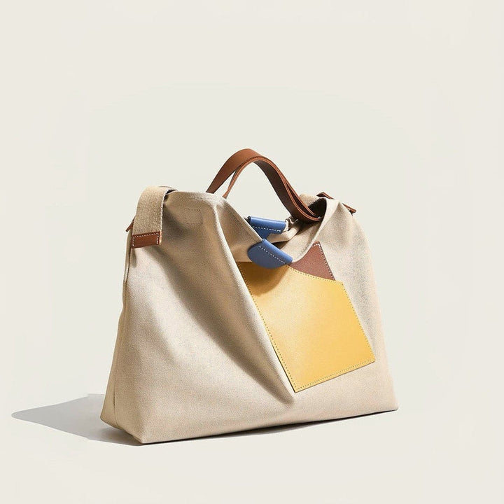 Women's Colour-Block Canvas Tote Bag (3)