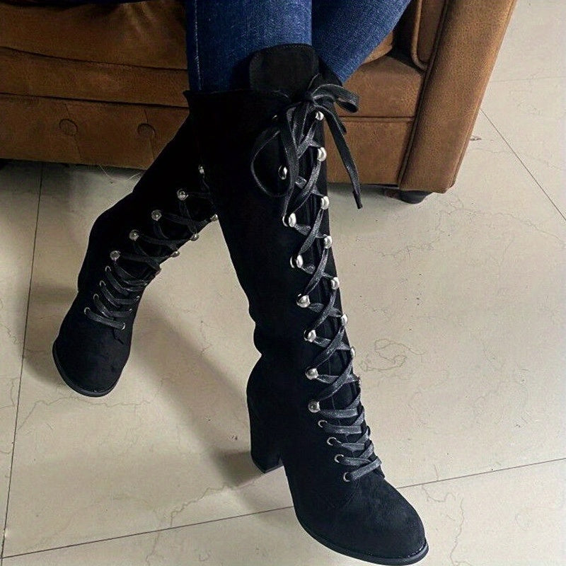 Women's Comfortable Knee High Boots for Everyday in Black