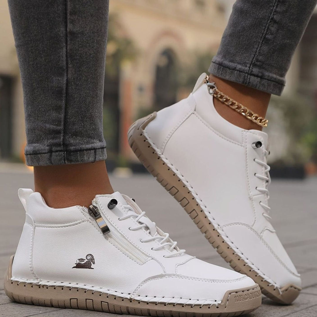 Women's Comfortable Lace-Up Ankle Boots with Zipper (19)