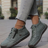 Evelyn | Women's Comfortable Lace-Up Ankle Boots with Zipper