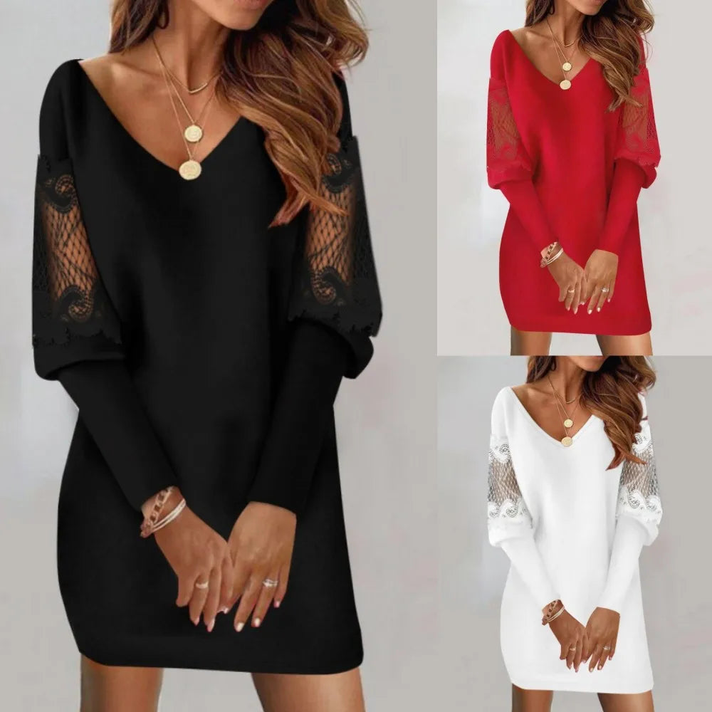 Women's Comfortable Long-Sleeve Midi Dress (6)
