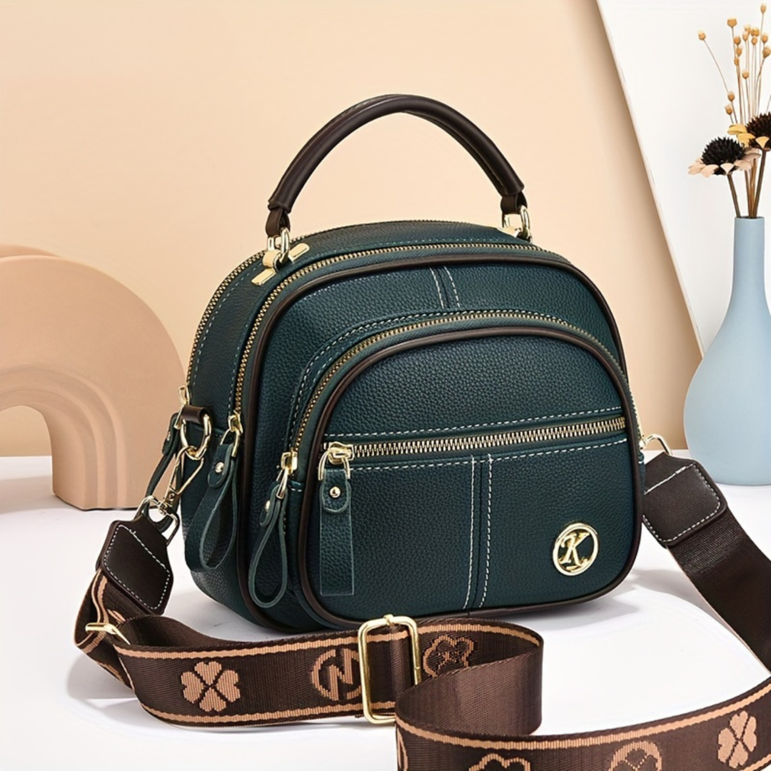 Women's Compact Structured Crossbody Tote Bag in Green