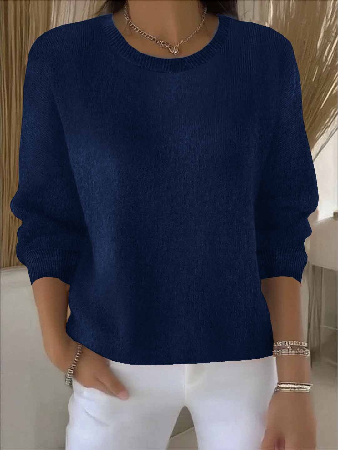 Women's Cosy Knit Christmas Jumper in Dark Blue
