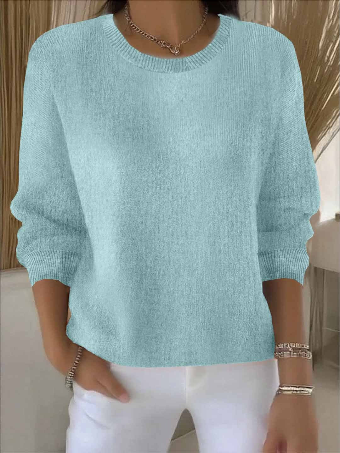 Women's Cosy Knit Christmas Jumper in Light Green