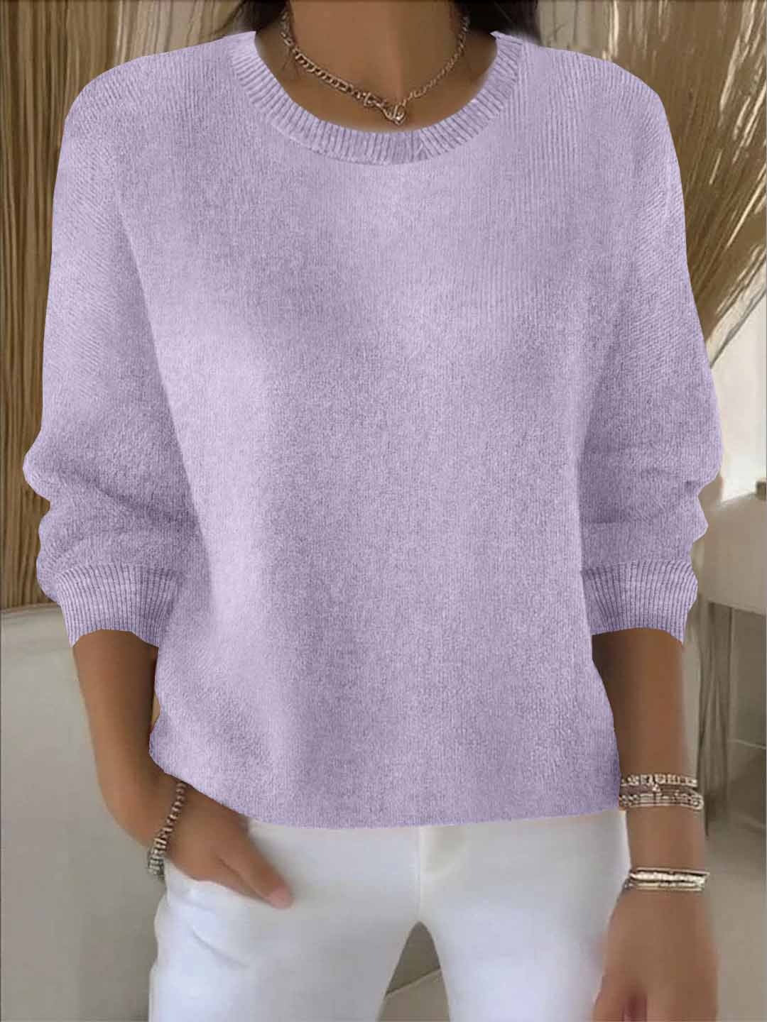 Women's Cosy Knit Christmas Jumper in Light Purple