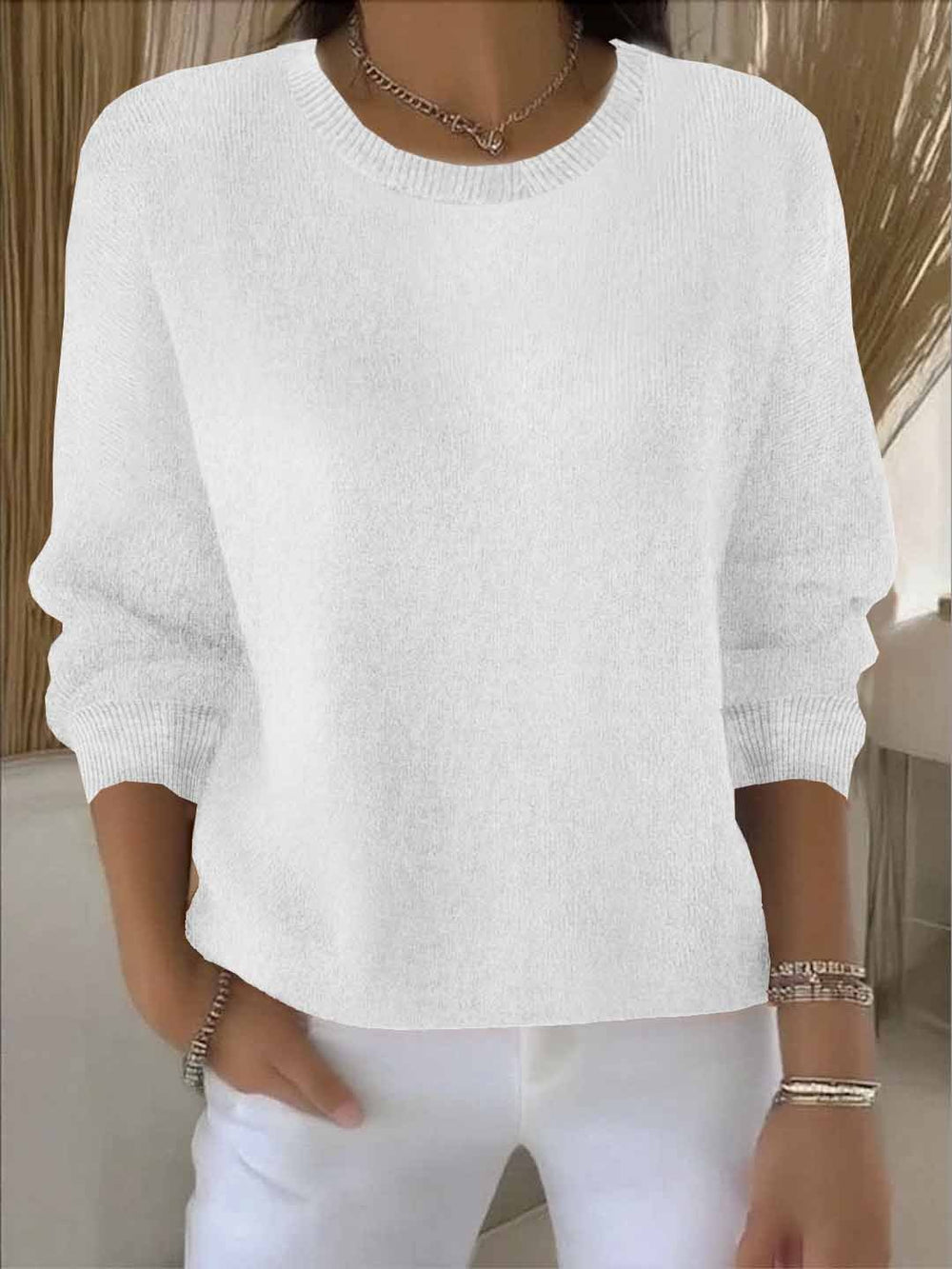 Women's Cosy Knit Christmas Jumper in White