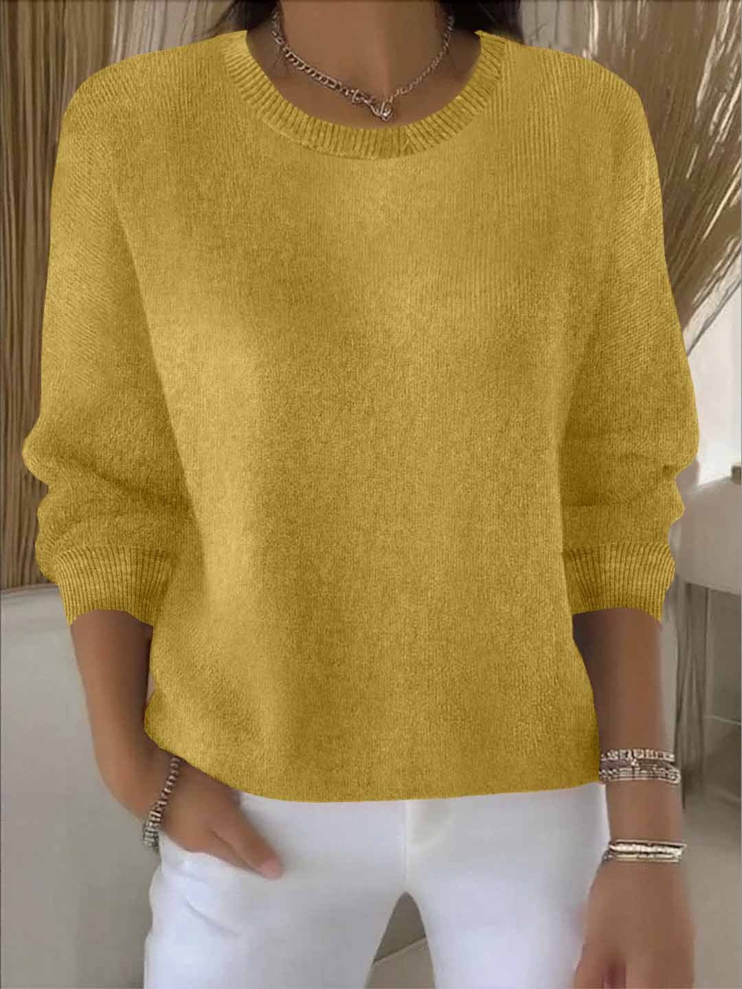 Women's Cosy Knit Christmas Jumper in Yellow
