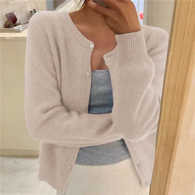 Women's Cosy Knit Sweater for Autumn Layering in Beige
